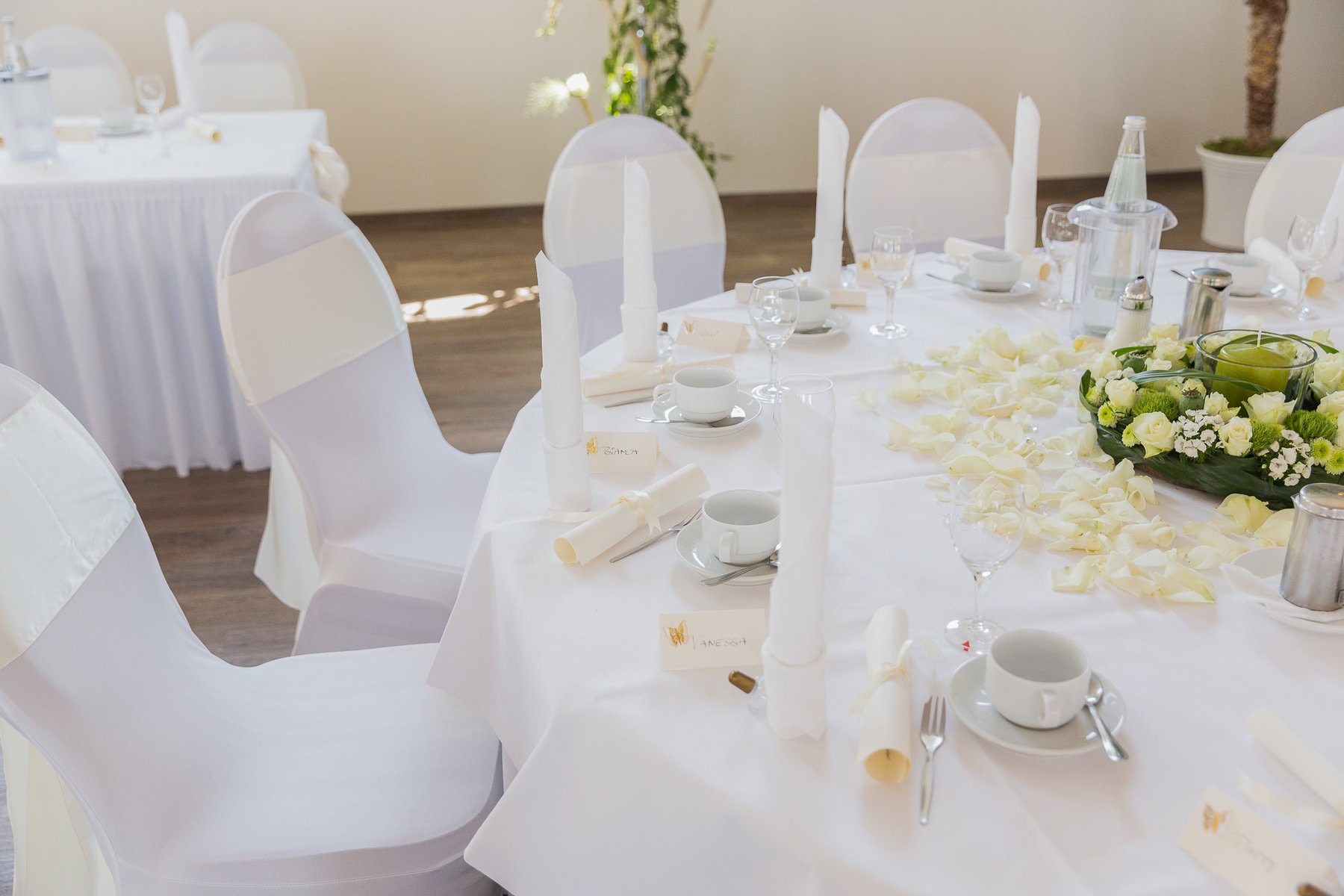 Tischdekoration zur Hochzeit